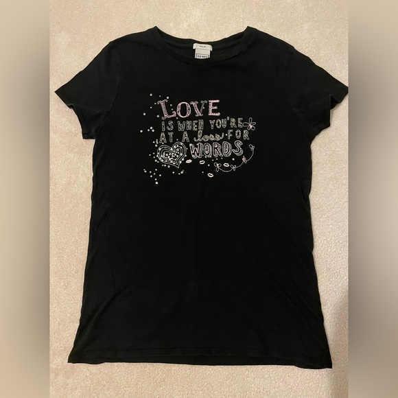 Y2K Old Navy bling embroidered tiny fit tee-medium EUC - Picture 1 of 5